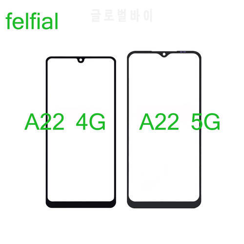 10Pcs/Lot For Samsung Galaxy A22 4G A225 Touch Screen Front Panel Glass Lens Front Outer A22 5G A226 LCD Glass With OCA Glue