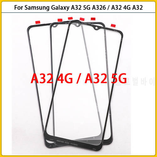 10PCS New For Samsung Galaxy A32 4G A325 / A32 5G A326 Touch Screen LCD Front Outer Glass Panel A32 Touch Glass OCA Replace