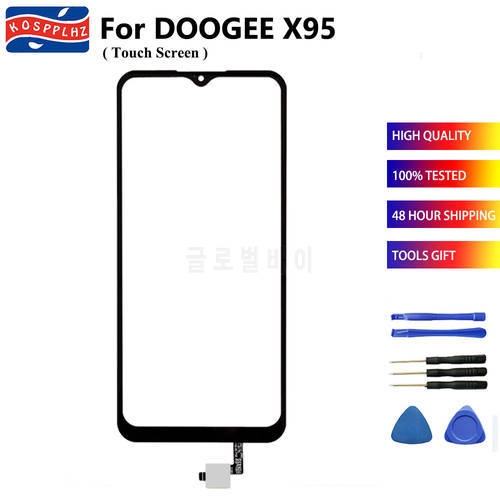 KOSPPLHZ For Doogee X95 Touch Screen Panel Digitizer Sensor For Doogee X95 Cell Phone Front Glass Panel + Tools