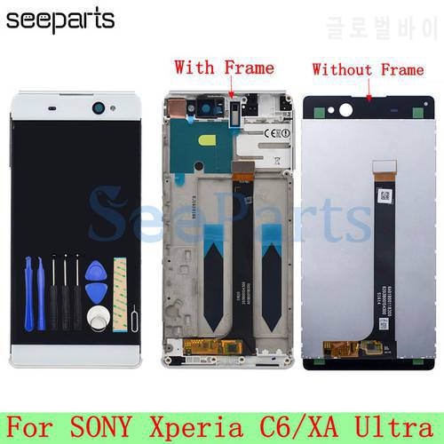 For SONY Xperia C6 XA Ultra LCD Display Touch Screen Digitizer Assembly Replacement F3211 F3213 F3215 For 6.0