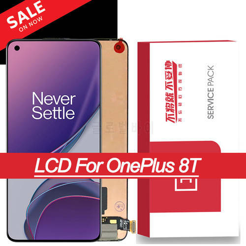 100% Original 6.55&39&39 AMOLED Display for OnePlus 8T KB2001 KB2000 KB2003 Full LCD Touch Screen Repair Parts with Service Pack