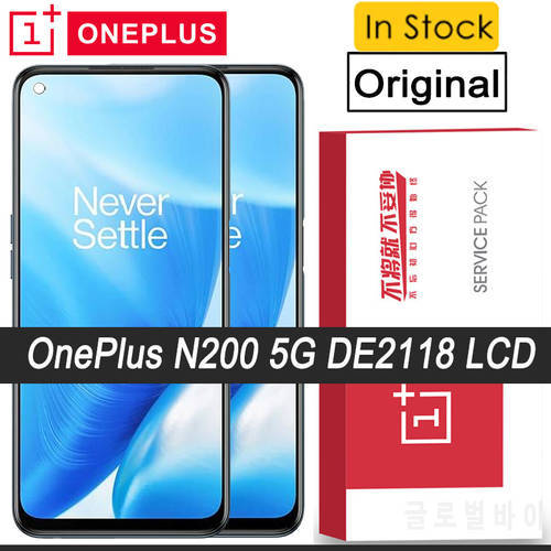 100% Original 6.49 inches AMOLED Display for OnePlus Nord N200 5G DE2118 LCD Touch Screen Digitizer Assembly Replacement Parts