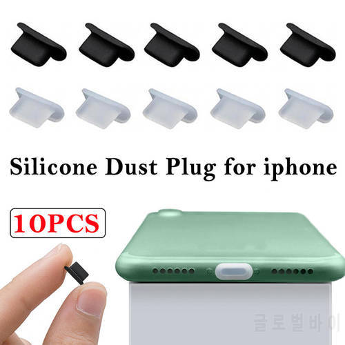 10Pcs Silicone Phone Dust Plug Rubber Charging Port Dustproof Cover Cap Suit for Apple IPhone 13 Pro Max 12 11 X XS 7 8 Plus