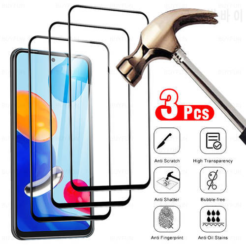 3PCS Full Cover Protective Glass For Xiaomi Redmi Note 11 Tempered Film For Xiomi Redmi Note 11 Pro 5G 11S 4G Screen Protector