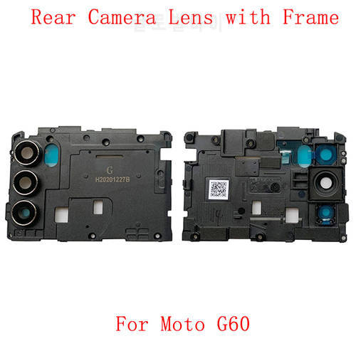 Back Rear Camera Lens Glass with Frame Holder For Motorola Moto G60 Camera Lens Frame Repair Parts