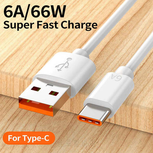 6A 66W Super Fast USB Type C Cable For Huawei Mate 40 Xiaomi 12 Pro Mi 11 Samsung S22 Fast Charging USB C Charger Data Wire Cord