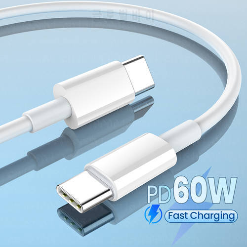 PD 60W USB C To Type C Fast Charging Data Cable CableFor Huawei P40 P30 Samsung S21 USB-C Type-c Cable Wires Charger Cord Data