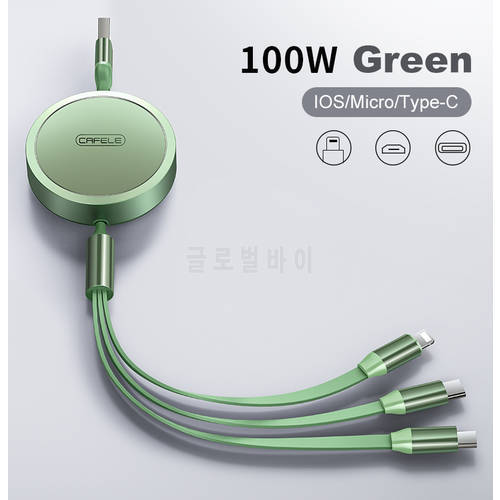 100W 3in1 Micro Usb Type C Cable For Xiaomi Realme 66W Fast Charge Lightning Cable For iPhone 11 13 12 ProMax Phone Charger Cord