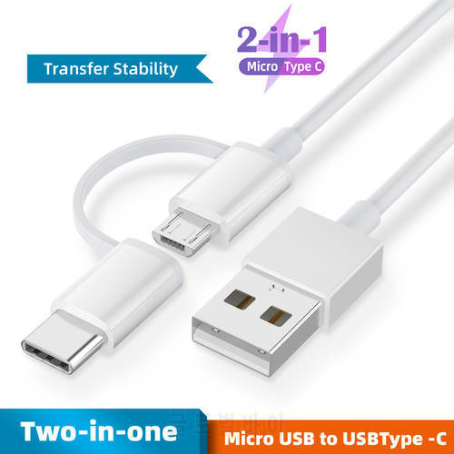 New 2 in 1 USB Type C Cable QC3.0 Fast Charging Micro USB Cable for Xiaomi Cable for Huawei Portable Dual Charge for Phone