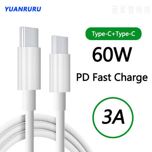 60W USB C To USB Type C Cable USBC Fast Charger Cord USB-C 3A Type-c Cable for Xiaomi POCO Samsung Quick Charge Accessories