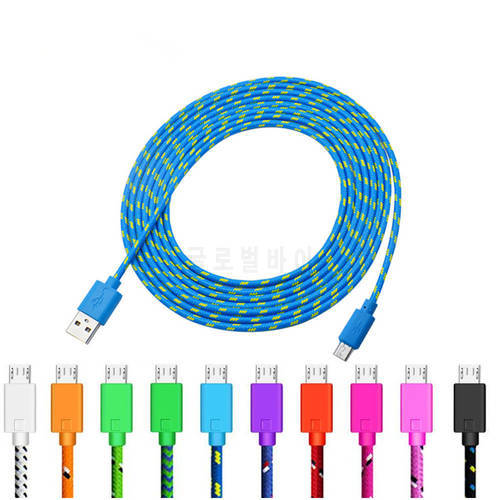 Lieve Nylon Braided Micro USB Cable 1m/2m/3m Data Sync USB Charger Cable For Samsung HTC LG Huawei Xiaomi Android Phone Cables