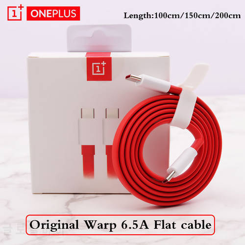Original Oneplus 8T 8 T Warp Charge Type C To Type C Flat Cable 6.5A Fast Charge For OnePlus 8 7 Pro 7T 6T 6 5T 5 3T 3 Charging