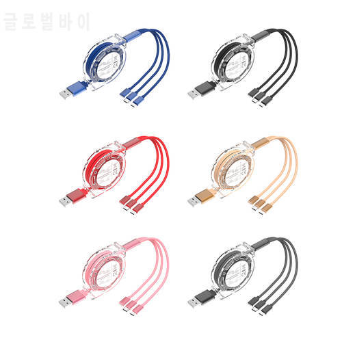 3 in 1 retractable Data USB Cable for iPhone Charger Fast Wire Charging Cable For Android phone type c xiaomi huawei Samsung