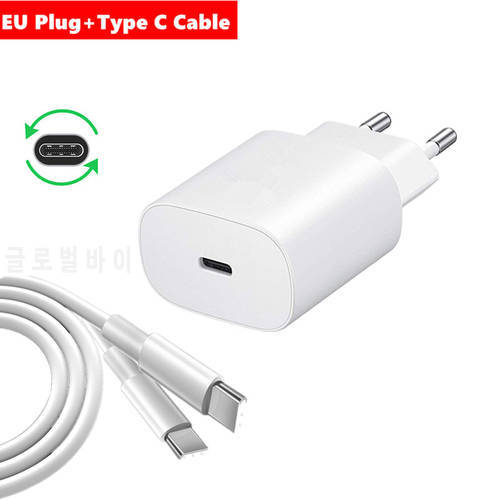 PD Surper Fast Charger for Samsung S21 S20 Ultra A52 25W Type-C To Usb C Cable for Iphone13 12 11 Xiaomi 11T 10 9 Google Pixel 6