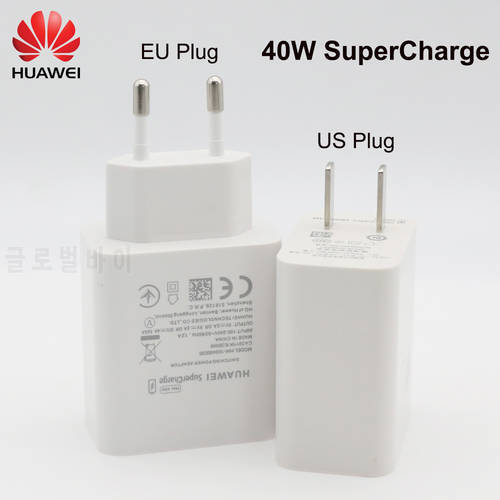 Huawei Charger 40W Original 10V4A Supercharge US EU Adapter 5A USB Type C Cable For Nova 5 6 7 7 Pro Mate 30 Pro P40 P30 P20 Pro
