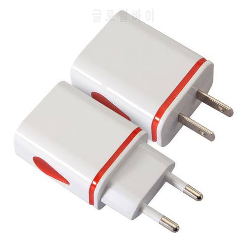 Phone Universal 2.1A 5V LED 2 USB Charger Fast Wall Charging Adapter US/EU Plug Dual USB Charger For IPhone Samsung Xiaomi HTC