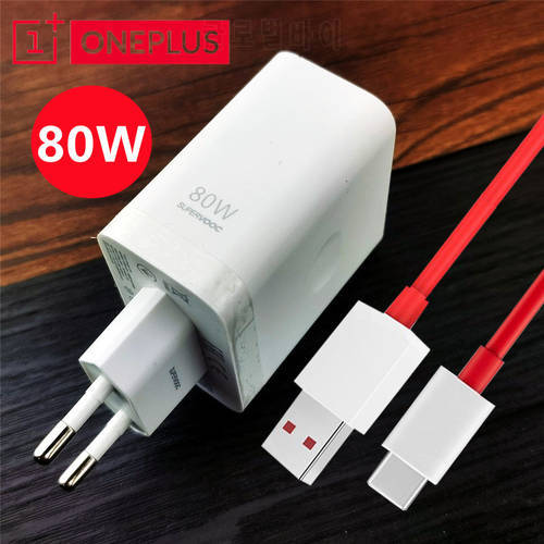 Original OnePlus Charger 80W SuperVooc Chargers Fast Charge Adapter 6A Warp Usb C Cable For One Plus 9 10 Pro 8 Nord 2 8T GT Ace