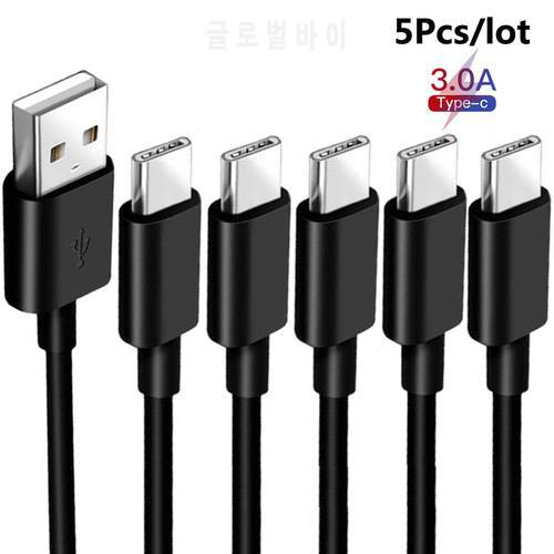 5Pcs/lot Type C USB C Phone Cable For Samsung Galaxy Tab A7 lite S7 FE F22 F32 F12 M42 M32 M12 A22 5G Fast Charge Charger Cable