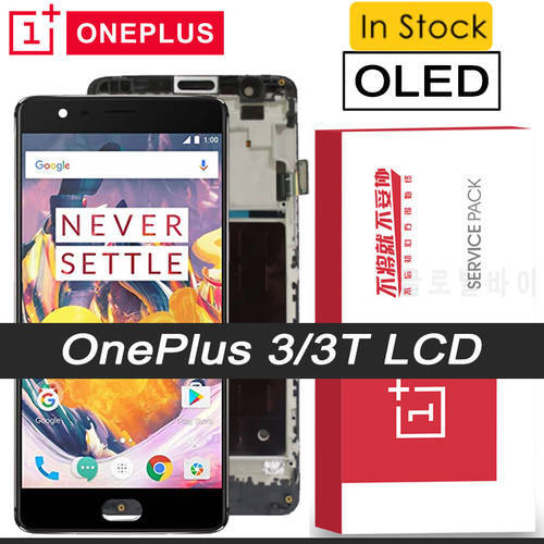 100% Tested 5.5 inches OLED Display with frame for OnePlus 3 1+3 3T A3000 LCD Touch Screen Digitizer Replacement Parts