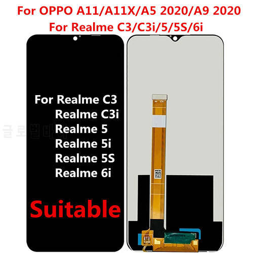 For OPPO Realme C3 Display A8 Touch Screen For Oppo A5 A9 2020 LCD A11 A11X Display Realme 5 6i A31 Digitizer Parts