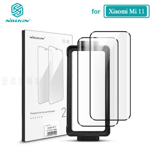 for Xiaomi Mi 11 Film NILLKIN 2PCS Full Glue Screen Protector For Xiaomi Mi 11 Ultra 11 Pro Full Coverage Not Glass
