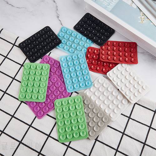 1pc For Fixed Double Side Silicone Suction Pad For Mobile Phone Fixture Suction Cup Backed Adhesive Silicone Rubber Sucker Pad