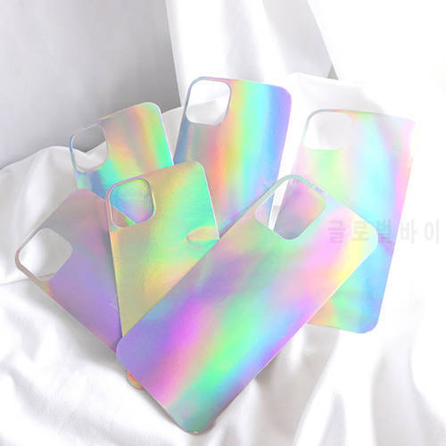 Laser Phone Sticker For iPhone 13 14 11 Pro Max Gradient Glitter Rainbow Phone Case Decoration Paper For iPhone 12 13Pro 13 Card