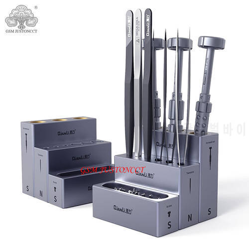 Qianli 4 Pcs/ 3 Pcs Set iCube Storage Box High Quality Aluminum Alloy Phone Repair Tweezers Screwdriver Screw Parts Organizer