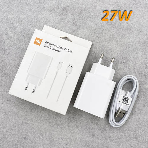 For Xiaomi 27W Turbo Charger QC4.0 Quick Power Wall Adapter Type C Cable For Redmi K40 K20 Pro K30 S Note 9 8 Mi 11 10 Pro 9 9T