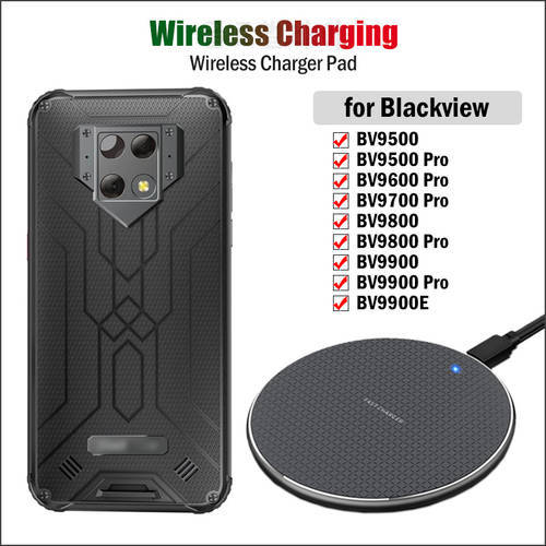 10W Qi Wireless Charger for Blackview BV9600E BV9900E BV9500 BV9600 BV9700 BV9800 BV9900 Pro Rugged Phone Wireless Charging Pad