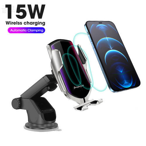 R2 Car Charger Infrared R1 Car Phone Holder WirelessAuto Clamp Mount Qi Quick Fast Mobile Phone Charger for iP12 proMax iP11por