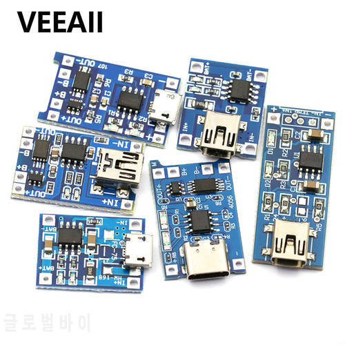 5V 1A Micro/Type-c/Mini 18650 TP4056 Lithium Battery Charger Module Charging Board With Protection Dual Functions