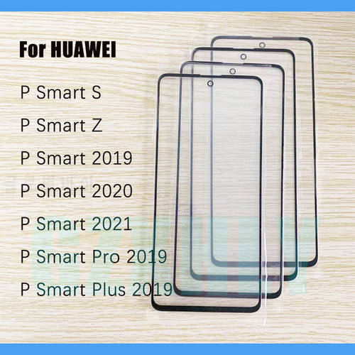 10Pcs/Lot Front Glass For Huawei P Smart Z S 2020 2021 Pro Plus 2019 Touch Screen Panel LCD Outer Lens Glass