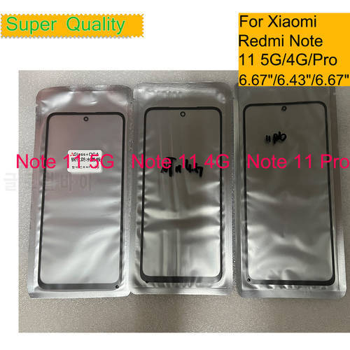 10Pcs/Lot For Xiaomi Redmi Note 11 5G Touch Screen Panel Front Outer Glass Lens For REDMI NOTE 11 Pro Plus 5G LCD Glass With OCA