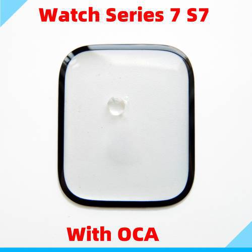 10x Quality Outer Glass For Apple Watch Series 7 LCD Screen Glass Lens With OCA Glue Panel Touch Screen Cracked Glass Cover