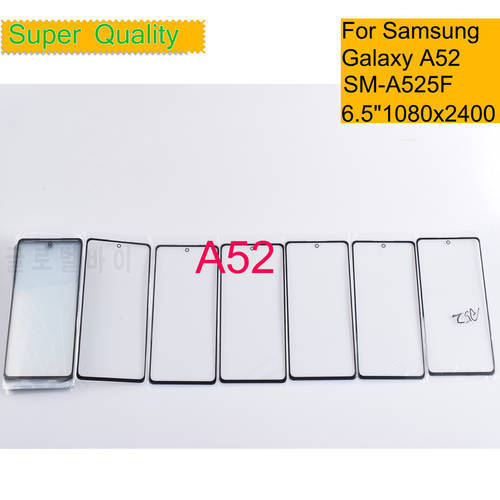 10Pcs/Lot For Samsung Galaxy A52 Touch Screen Front Glass Panel LCD Outer Display Lens A52 A525 Front Glass With OCA Glue