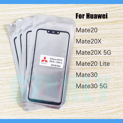 10pcs/lot Front GLASS + OCA LCD Outer Lens For Huawei Mate20 Lite Mate X 30 20 5G Touch Screen Panel