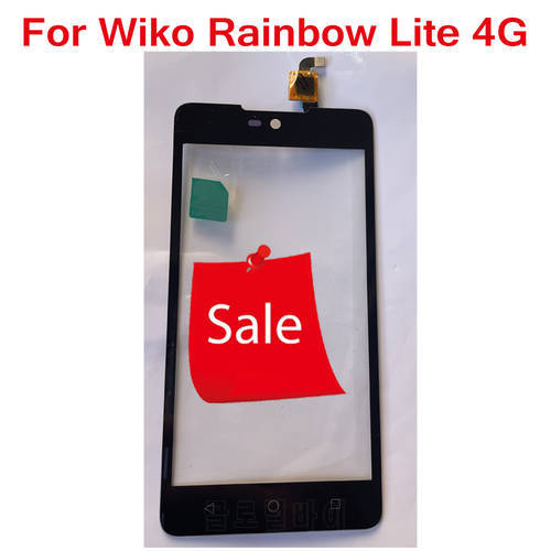 ON Sale Black Front Panel Touch Screen For Wiko Rainbow Lite 4G Digitizer Sensor Glass Replacement NEW touchscreen