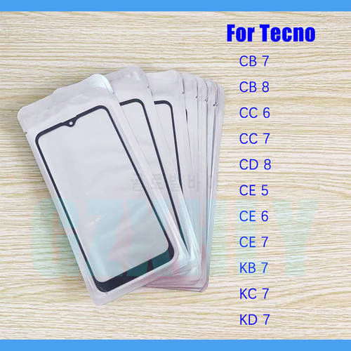 10pcs/lot Front GLASS +OCA LCD Outer Lens For Tecno CE6 CB7 CB8 CC6 CC7 CD8 CE5 CE7 KB7 KC7 KD7 Touch Screen Panel