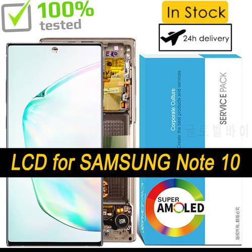 100% Original 6.3&39&39 LCD Display Touch Screen Digitizer Assembly for Samsung Galaxy Note 10 N970F N9700 Repair Parts