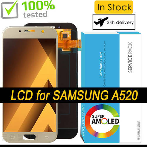 100% Original 5.2&39&39 Super AMOLED Display for Samsung A5 2017 A520 SM-520F A520M Full LCD Touch Screen Digitizer Assembly