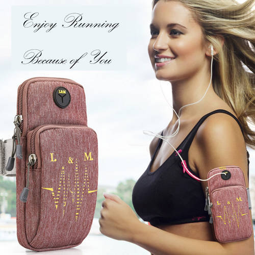 Running Bag For Samsung Galaxy A51 A52 A71 A72 A90 F62 M62 M11 M21 M30S M31 M31s M51 Arm Band Phone Case Oxford Cloth 2 Pockets