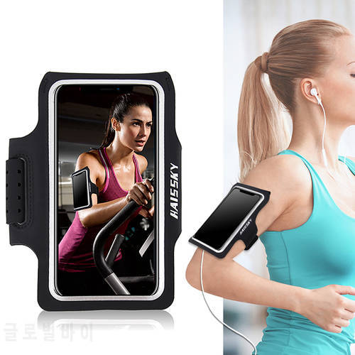 HAISSKY 186 Running Sport Phone Armbands Case Universal Ultra-thin On Hand GYM Work Out Arm Band Pouch For iPhone Samsung Xiaomi