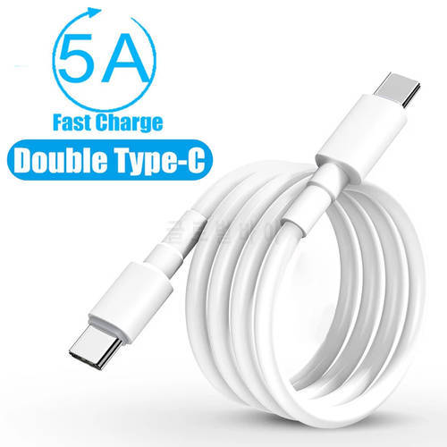 5A 80W Double Head Type-C Data Cord Fast Charging Data Cables For Macbook Samsung Huawei Xiaomi 1M Charger Line Wire