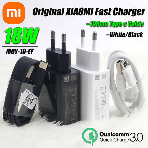 Xiaomi MDY-10-EF Mi 9SE Quick Charger USB EU Plug 18W Adapter Type C Cable For Mi Note 10 Lite Redmi 10X 10 Ultra Note 9 9s 9A