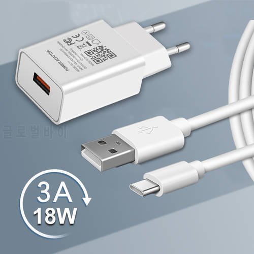 For Samsung Galaxy S21 S20 FE Ultra S10 5G S9 S8 Plus A21S A51 A71 A31 A41 Fast Charger Mobile Phone EU Plug Type-c USB Cable