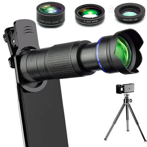 36x HD Telephoto Lens Phone Camera Lens KitClip-On Lense Compatible For Most Smartphone Tablet Monocular Telescope