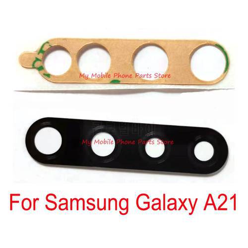 New Rear Back Camera Glass Lens For Samsung Galaxy A21 Back Big Main Camera Lens Glass Cover With Glue Sticker Tape Spare Part