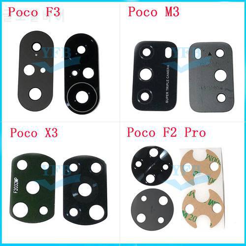 10pcs Camera Lens For Xiaomi POCO M3 X3 C3 GT NFC F3 F2 Pro Back Rear Camera Glass Cover With Adhesive Sticker Repair Parts