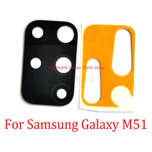 New CellPhone Rear Back Camera Glass Lens Cover For Samsung Galaxy M51 Back Camera Lens Glass With Sticker Replacement Parts